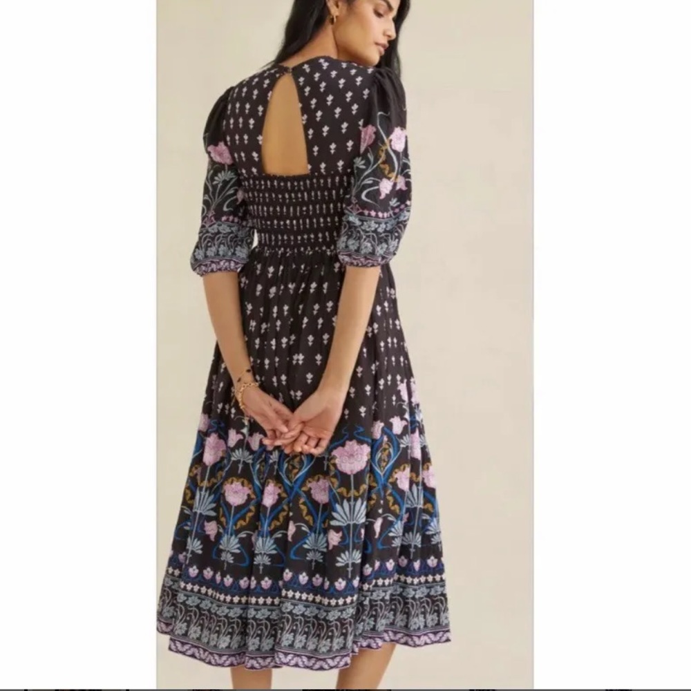 Anthropologie Dasha Smocked Midi Dress XS